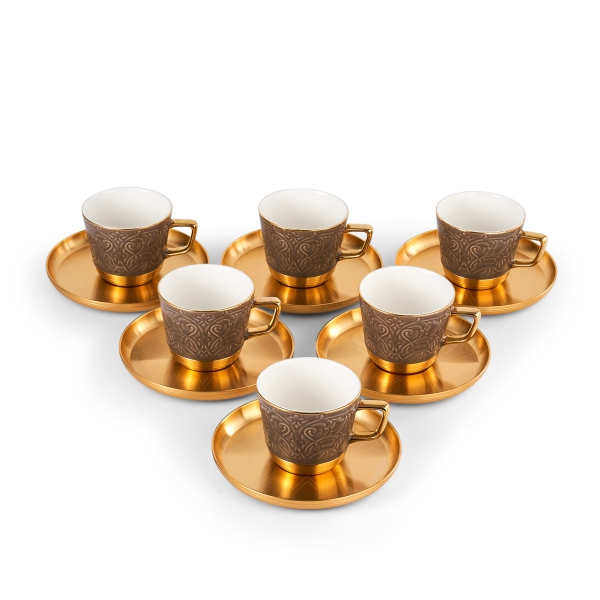 Tea Porcelain Set 12 Pcs From Majlis - Brown