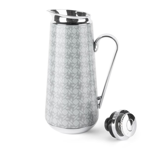 Vacuum Flask For Tea And Coffee From Rattan - Grey