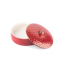 Medium Date Bowl From Rattan - Red