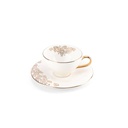 6cup 6 saucer 80CC - white saucer snow white cup+gold   
