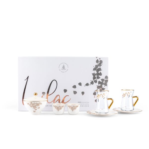 Tea And Arabic Coffee Set 19Pcs From Lilac - White